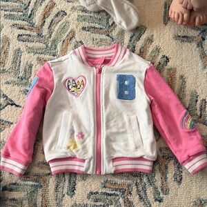 Little Sleepies Pink and White Kids Bluey Jacket